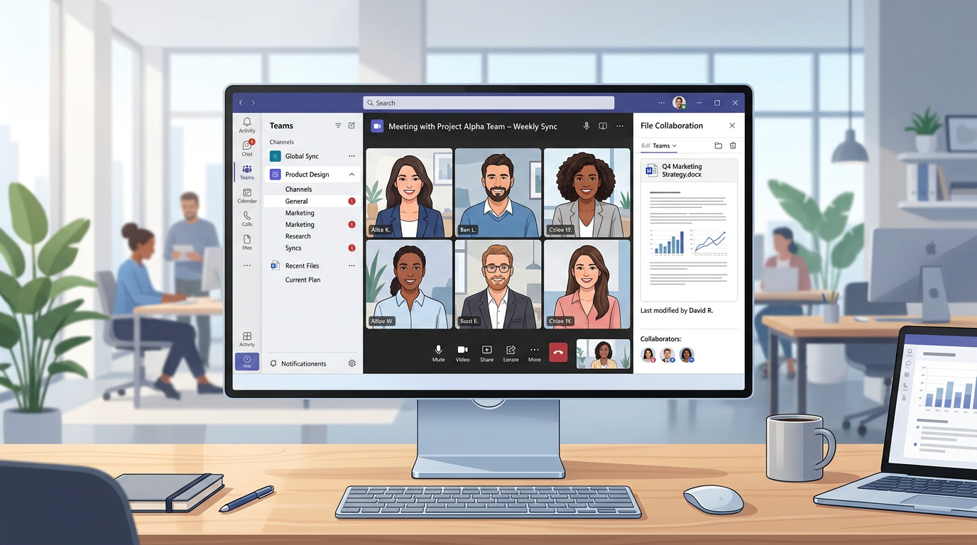 Microsoft Teams核心功能界面展示