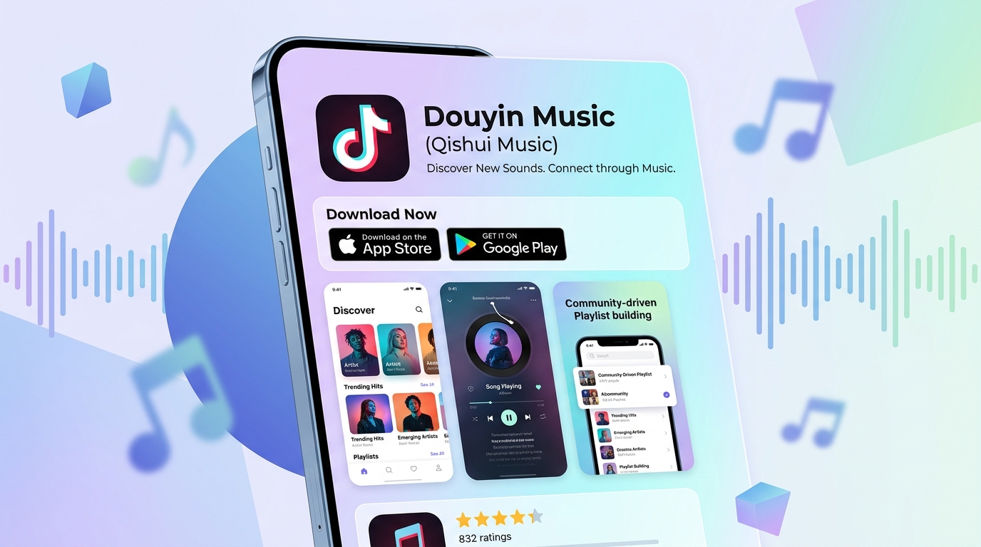 汽水音乐官网入口与iOS安卓手机版下载界面示意图