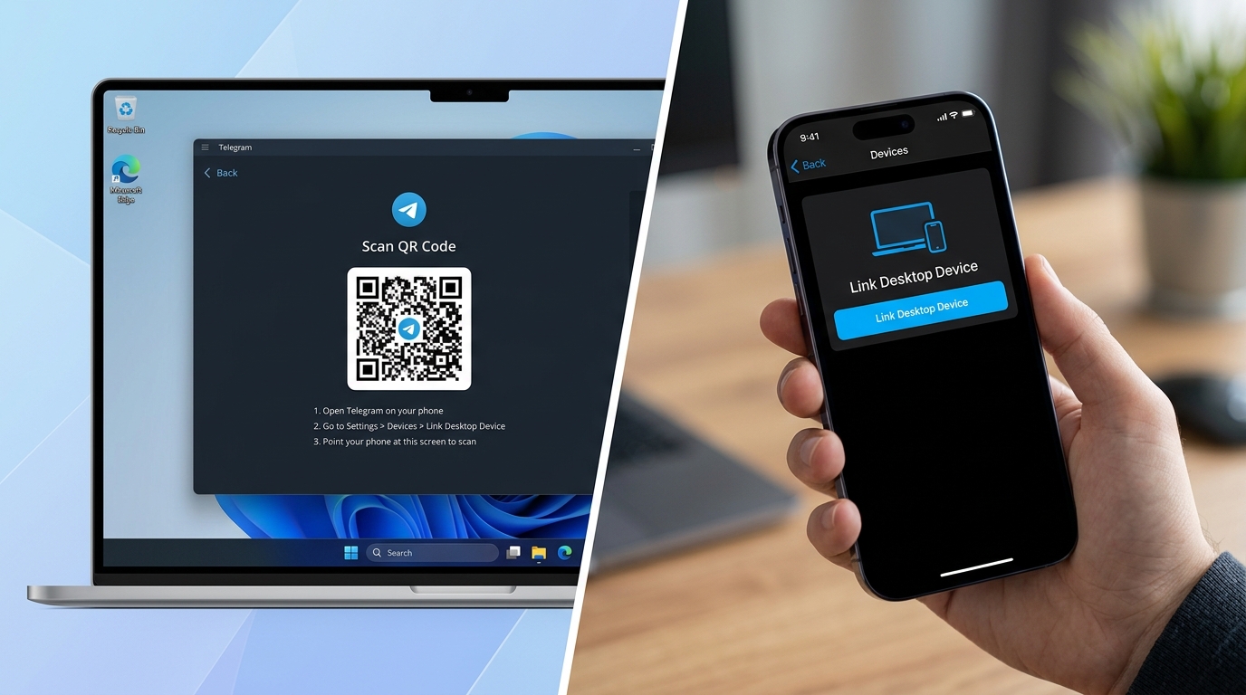 telegram下载安装后电脑版首次登录扫码流程演示