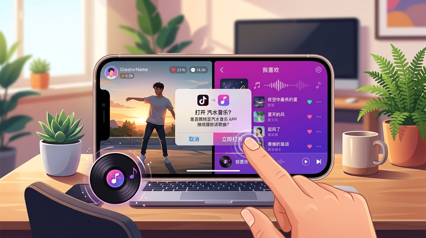 汽水音乐下载从抖音跳转的完整路径截图