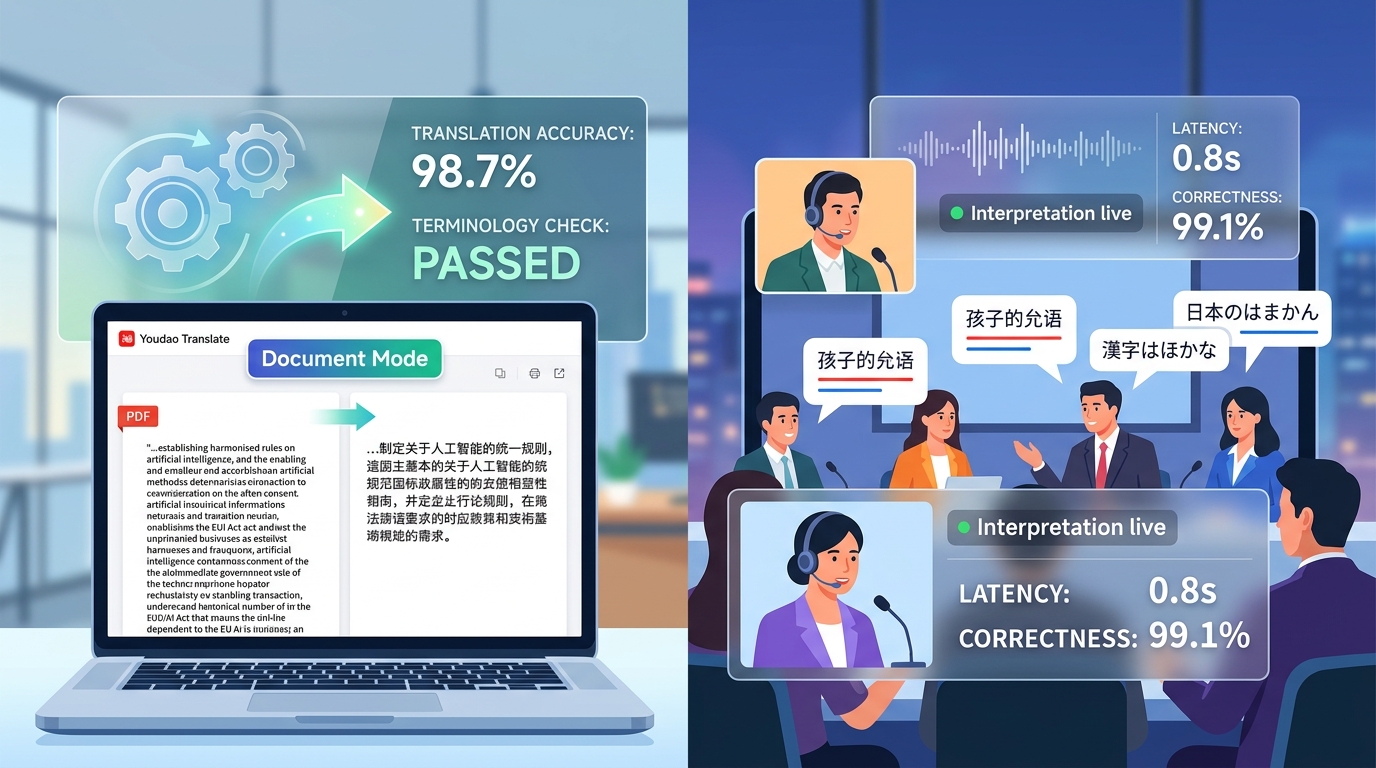 有道翻译子曰大模型在法律文档与中日同传场景的实测表现