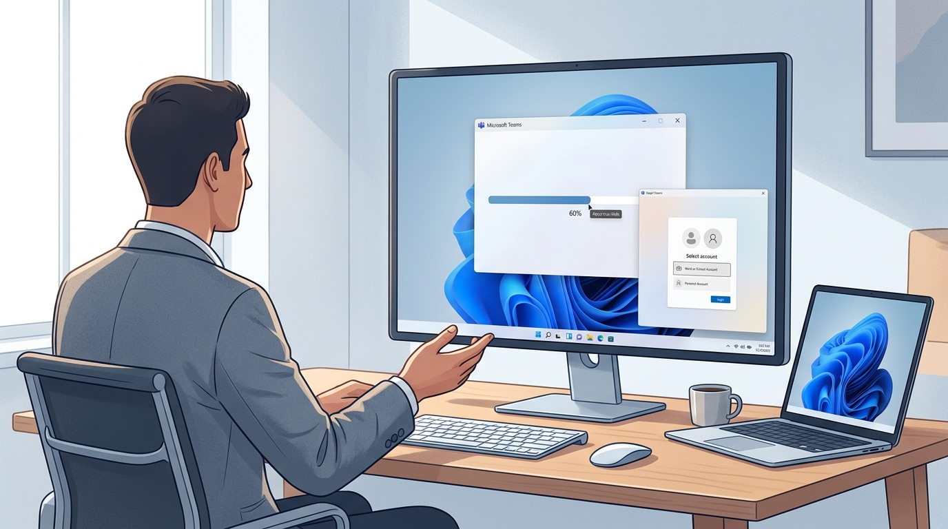 Teams电脑版安装与登录界面截图