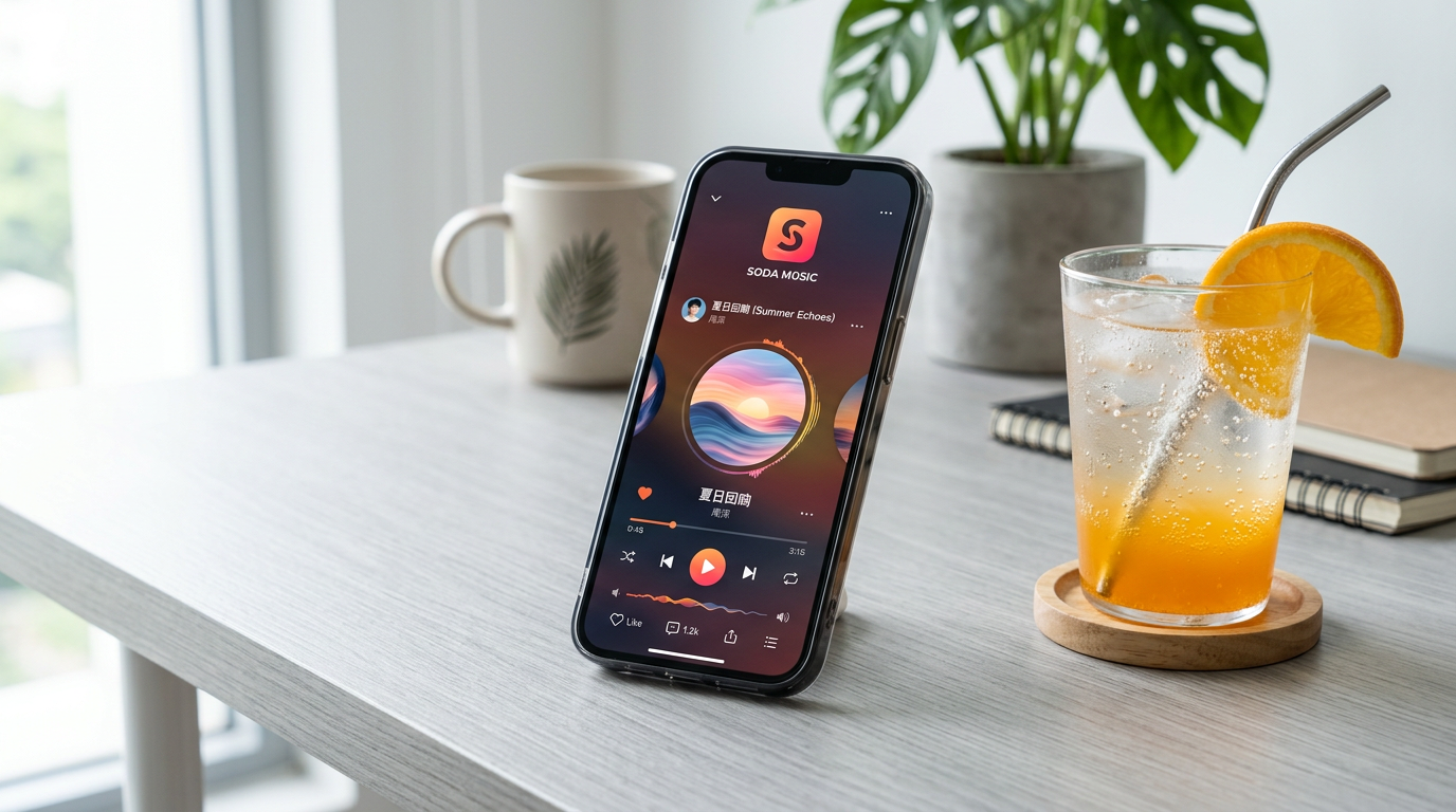 汽水音乐App界面与Logo展示——字节跳动推出的智能推荐音乐播放器