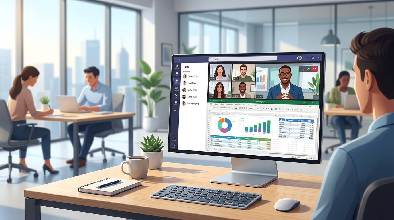 Microsoft Teams 协作平台界面展示