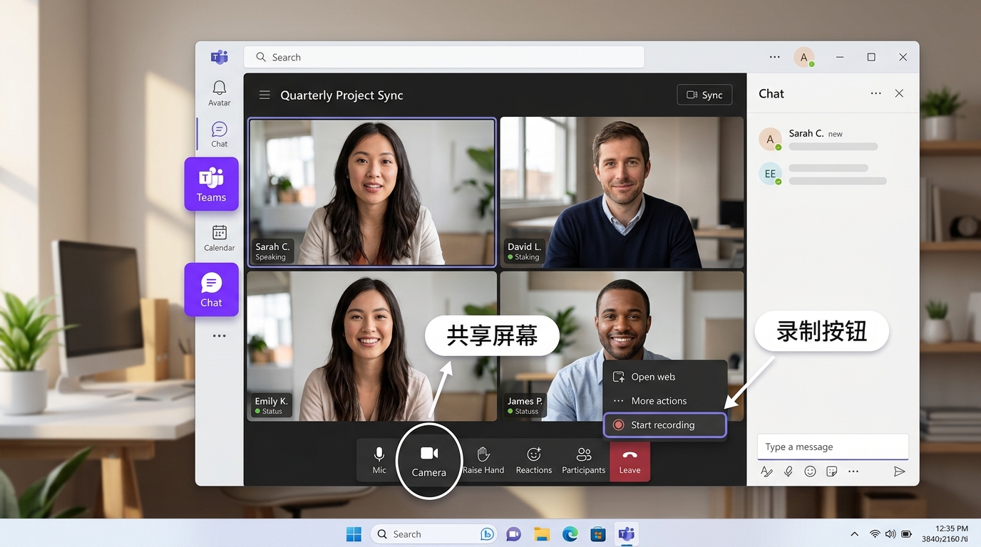 Teams 核心功能新手上手清单界面示意