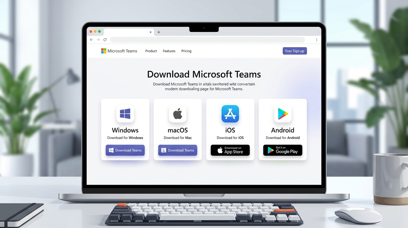 Teams 官方下载入口页面截图