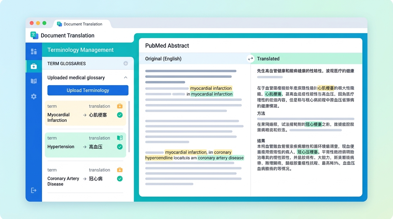 网易有道翻译AI文档翻译术语库医学场景应用界面