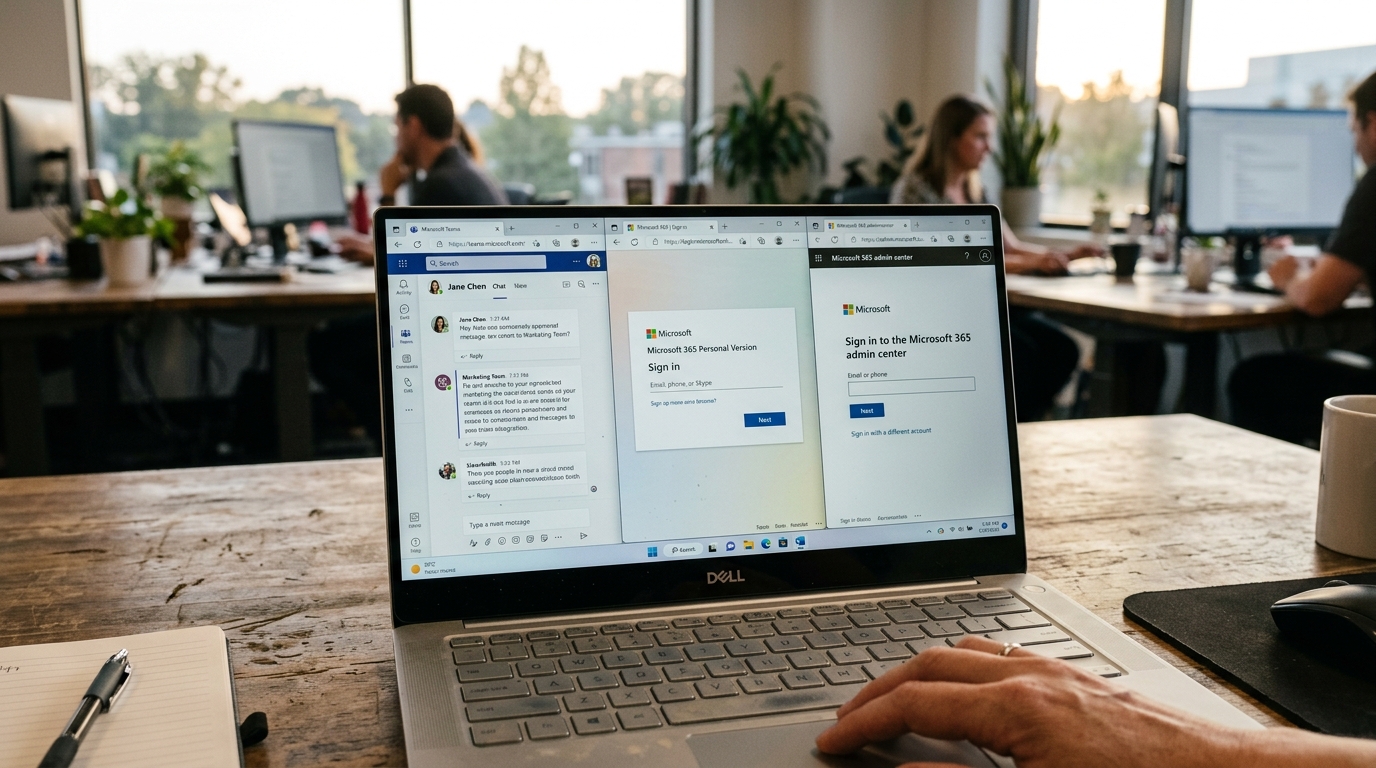 Microsoft Teams 三个官方入口 URL 登录界面对比