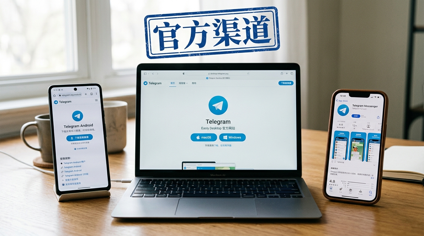 telegram下载官方渠道安卓iOS桌面版对照示意图