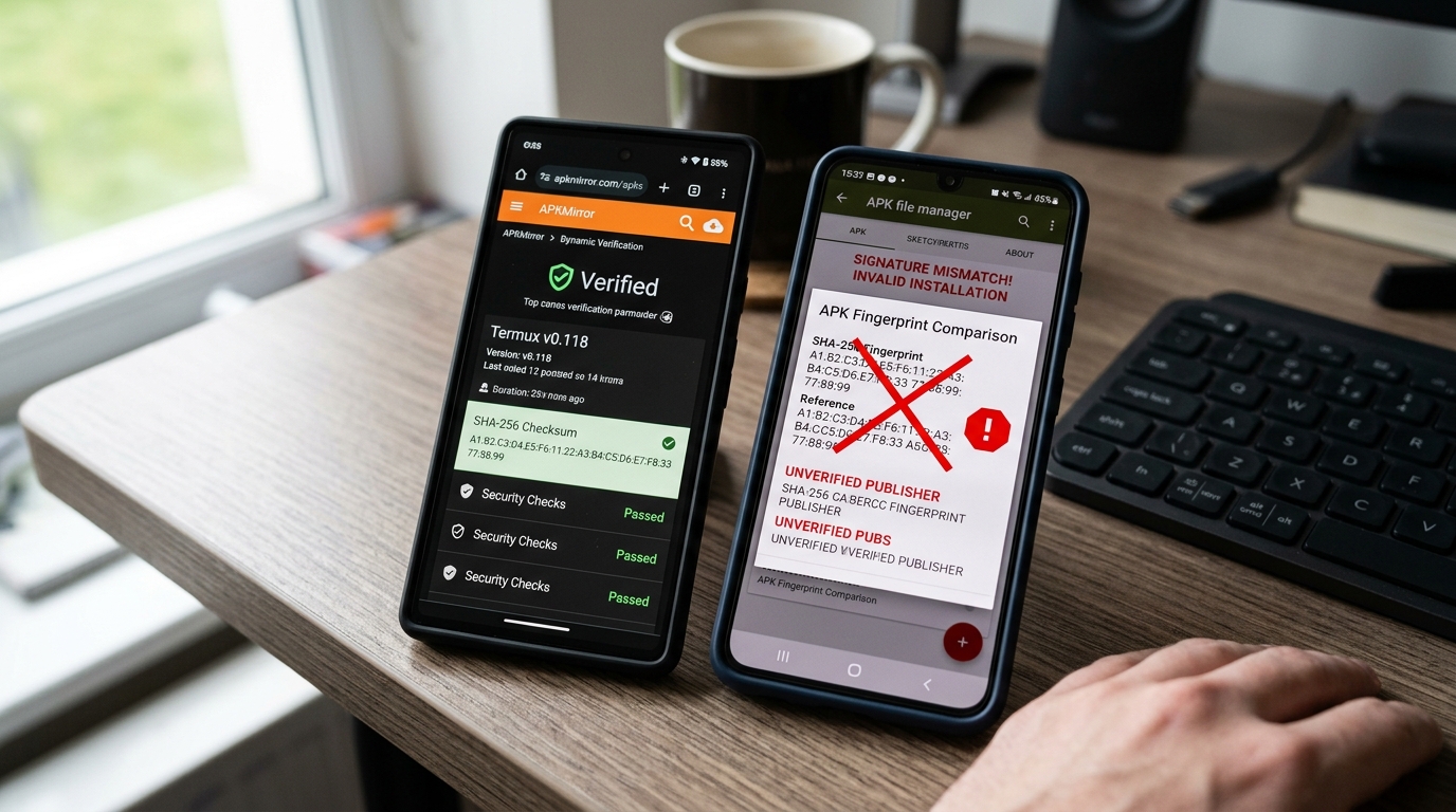 telegram下载 APK 签名 SHA-256 指纹核验步骤示意