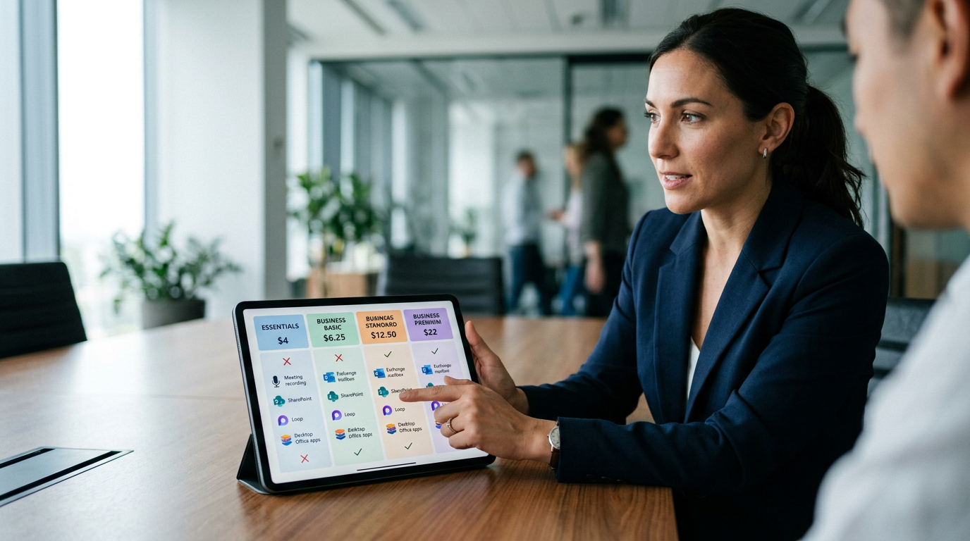 Microsoft Teams 付费版本价格与功能对比:Essentials、Business Basic、Standard、Premium 四档能力差异