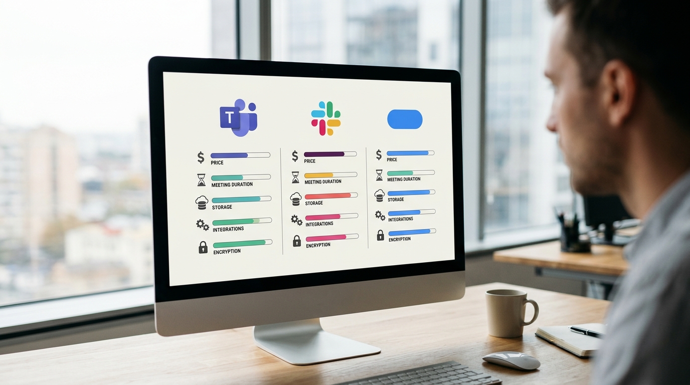 Teams Slack Zoom 三大协作工具五维度对比图