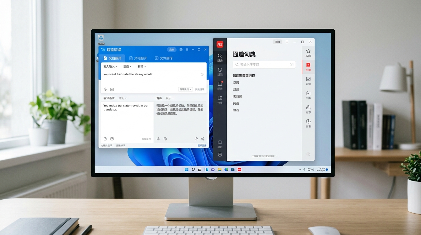 有道翻译电脑版与有道词典界面对比