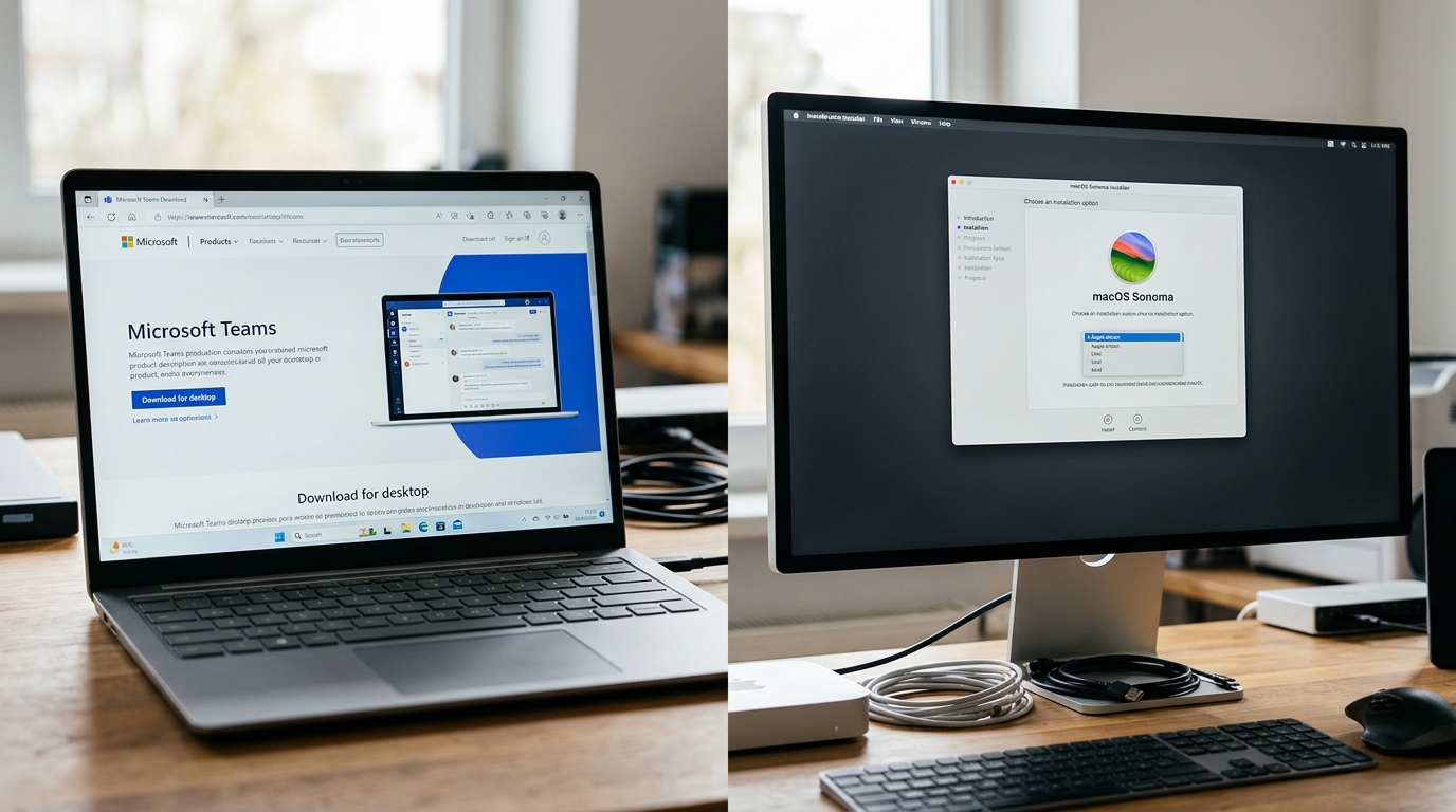 Teams电脑版Windows和Mac官方下载安装步骤界面