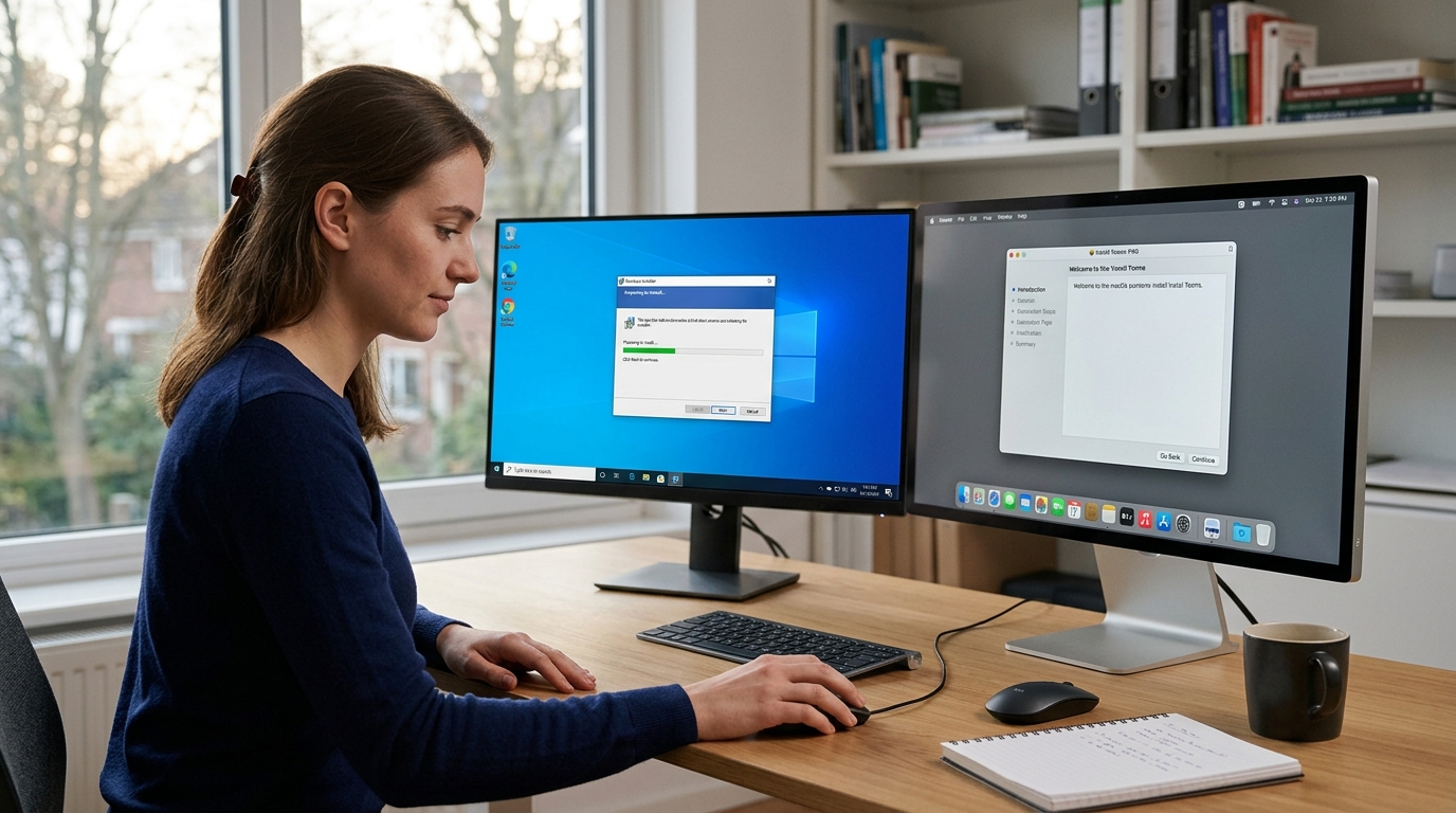Teams电脑版下载Windows MSI与Mac PKG安装步骤对比