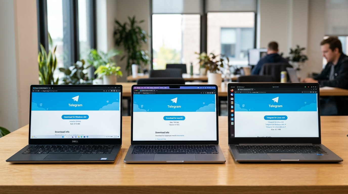telegram电脑版在Windows、Mac、Linux三系统的安装界面对比