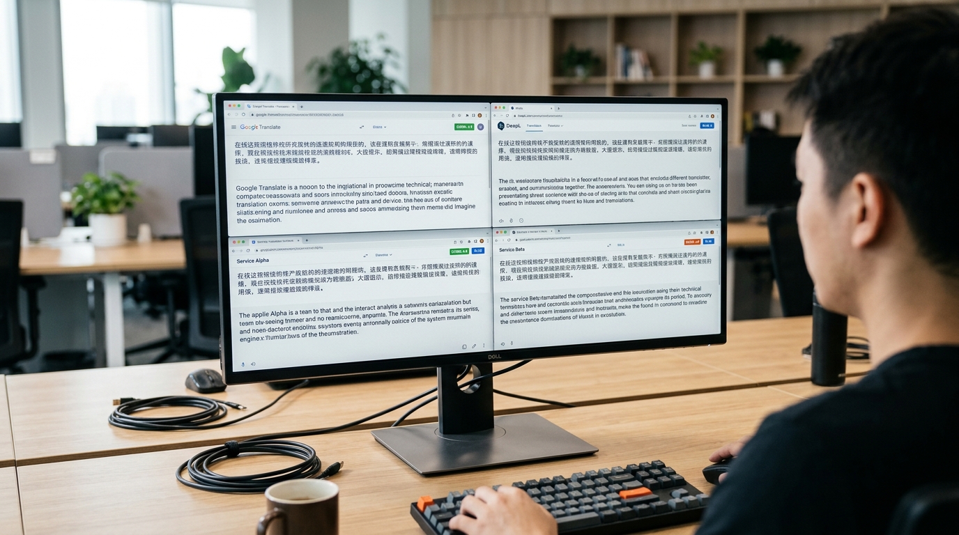 网易有道翻译下载与DeepL Google 百度翻译实测对比截图