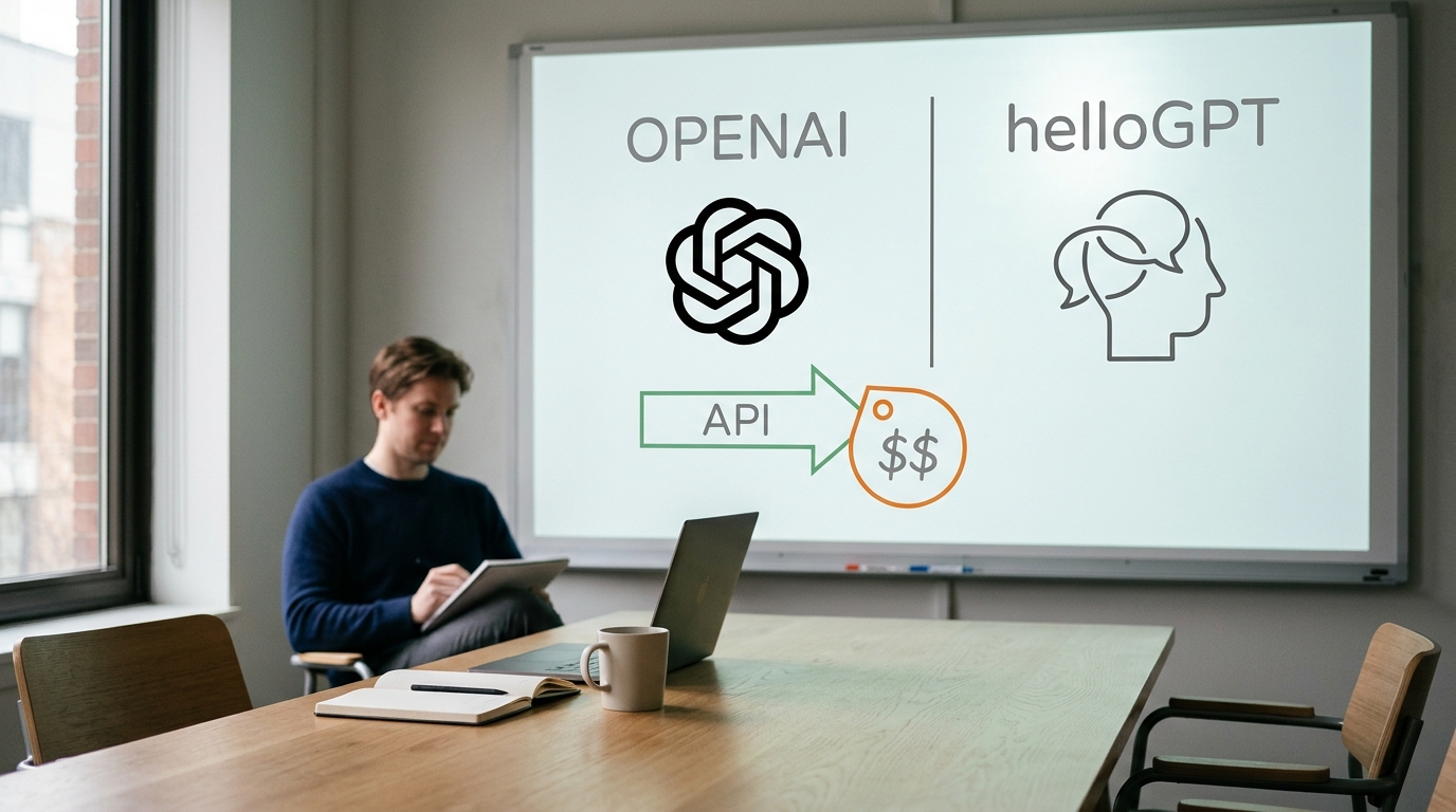 helloGPT 与 OpenAI GPT-4o API 调用关系示意图