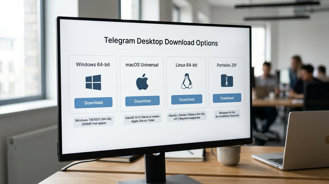 telegram电脑版下载四个官方入口与系统要求对比图