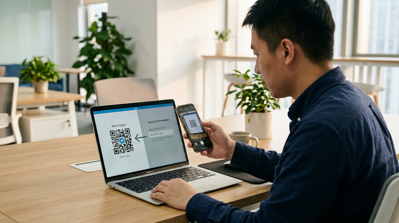 telegram电脑版下载后+86号码收不到验证码的扫码授权登录方案