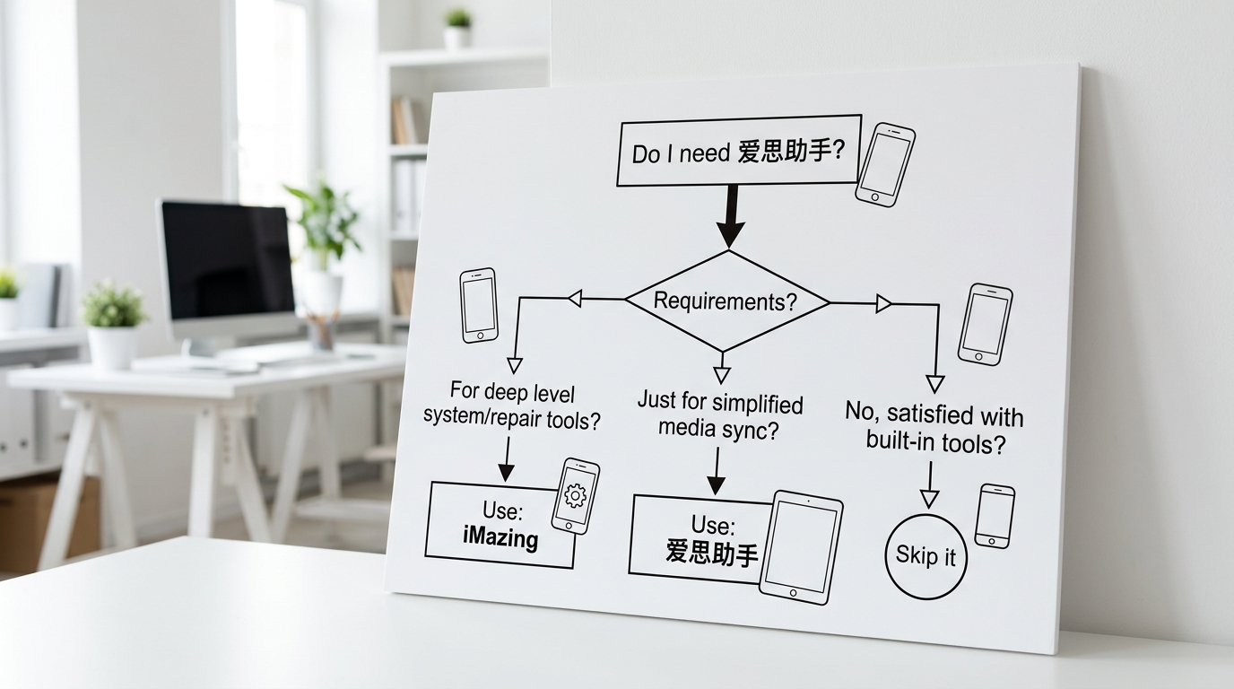 爱思助手下载需求判断决策树示意图