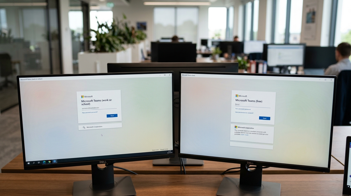 Teams下载版本区分:work版与free版官方界面对比截图
