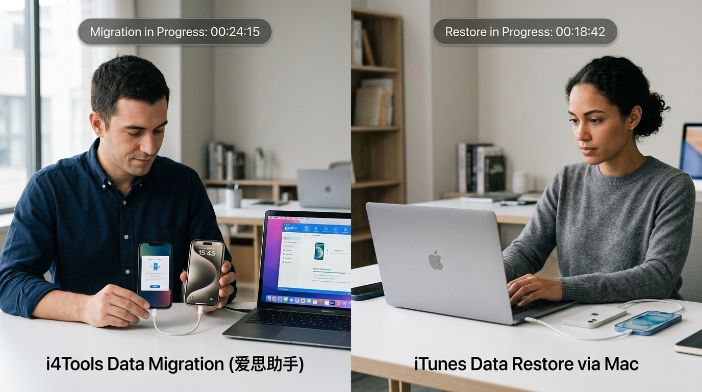 爱思助手四大典型使用场景操作路径对比图
