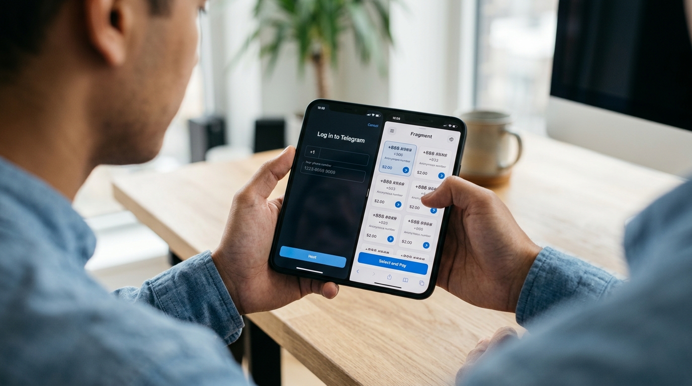 telegram 注册手机号验证与 Fragment 匿名号码界面对比