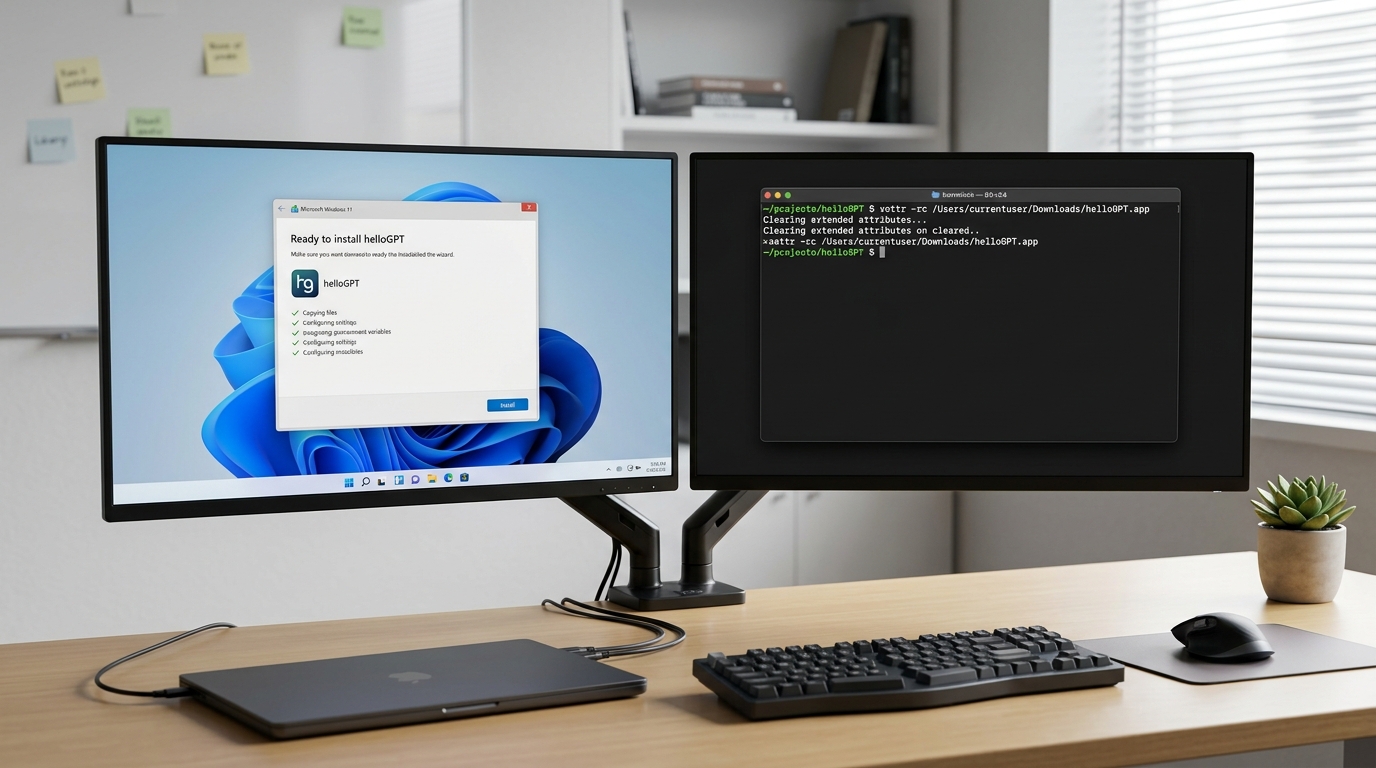 helloGPT电脑版 Windows 与 Mac 安装步骤与报错修复演示