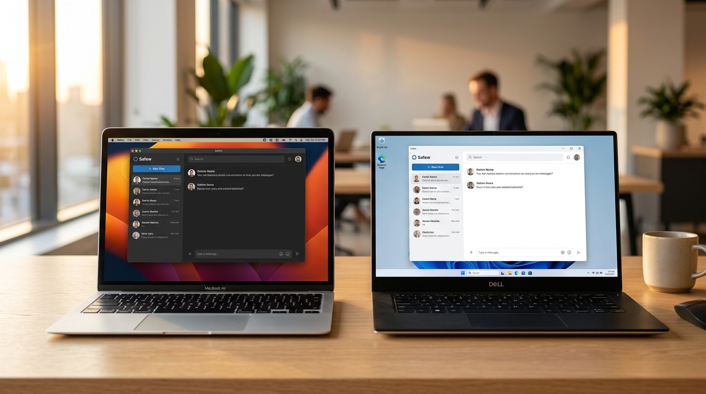 safew电脑版在Windows和Mac桌面系统上的界面对比