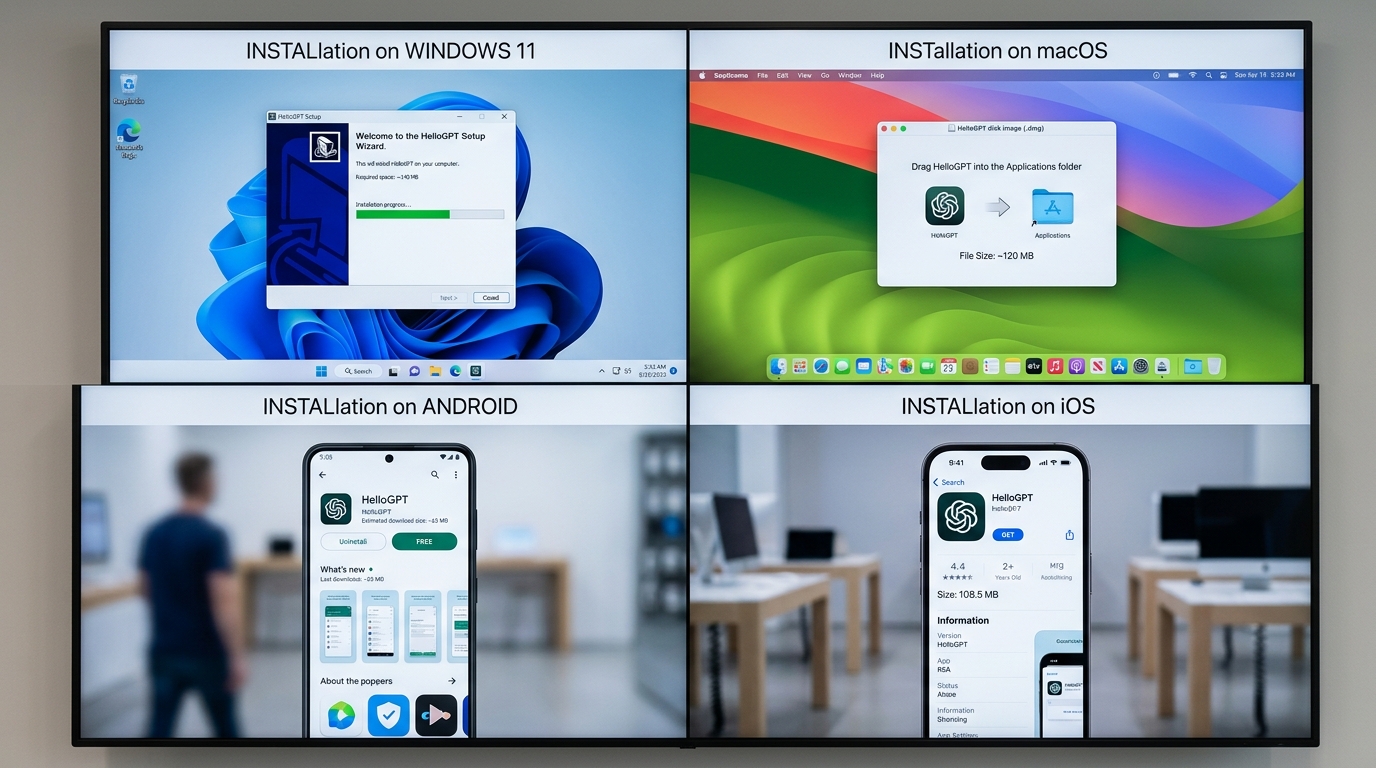 hellogpt下载安装步骤 Windows Mac 安卓 iOS