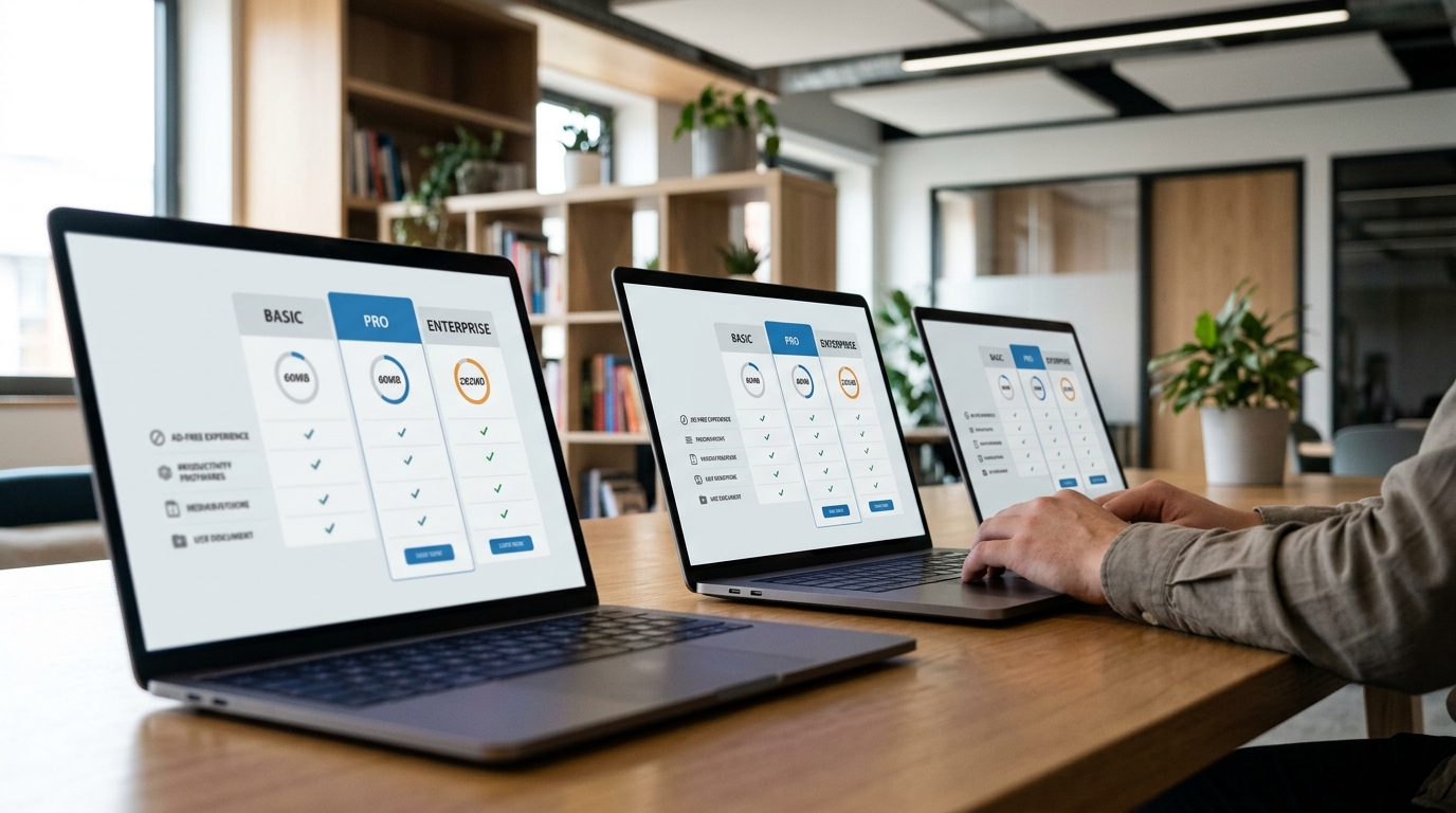 WPSoffice下载免费版与付费版功能广告及安装包体积对比图