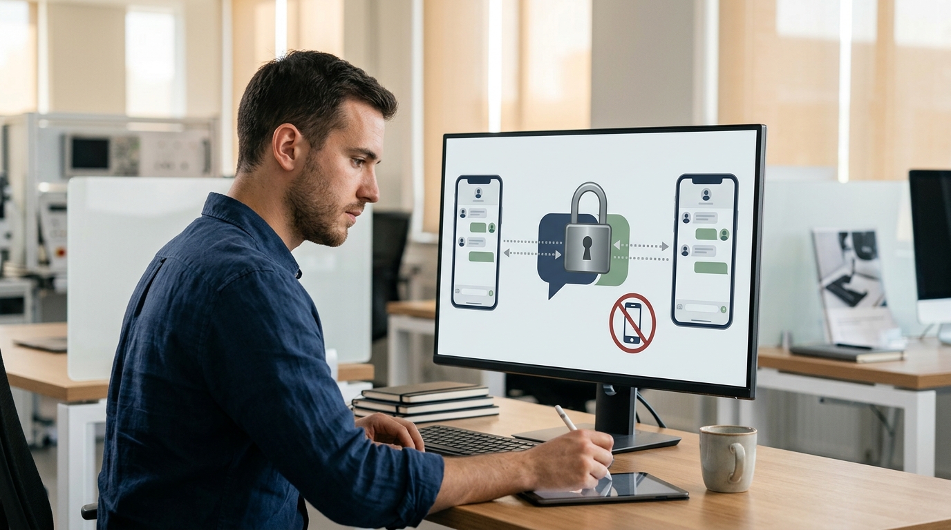 SafeW安全加密聊天软件下载端到端加密示意图