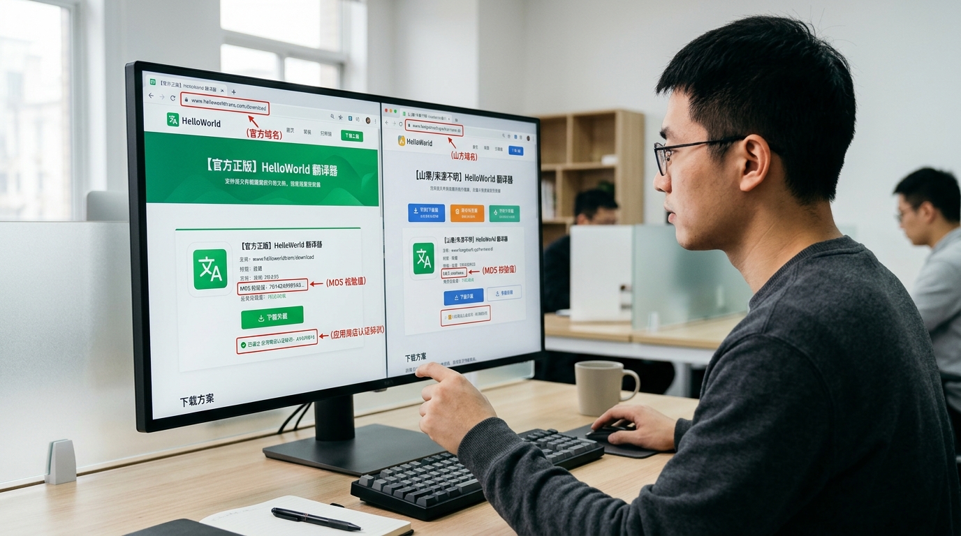 hello word翻译器下载安全辨别三步法