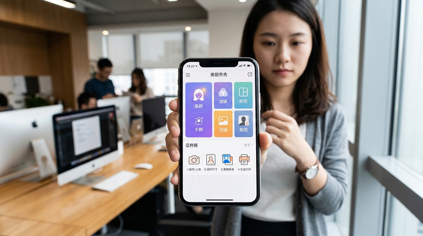 美图秀秀核心功能模块美颜滤镜拼图抠图