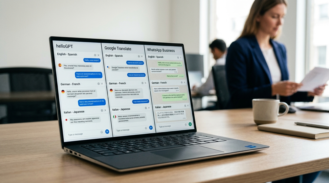 helloGPT 与谷歌翻译 WhatsApp 自带翻译横向对比表