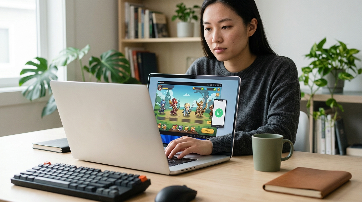 mumu模拟器在Windows电脑上运行安卓12手游的界面示意