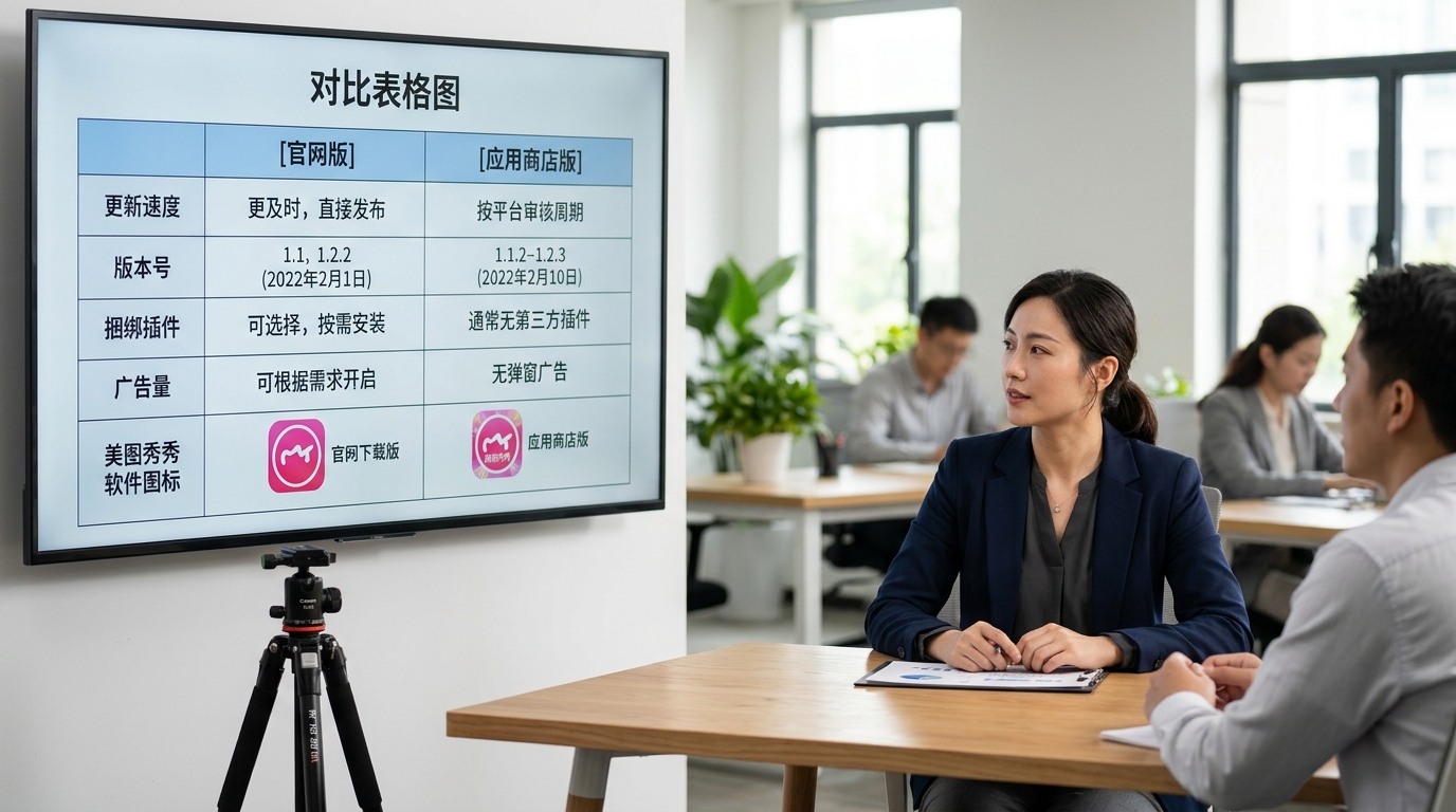 美图秀秀下载官网版与平台版核心区别对比