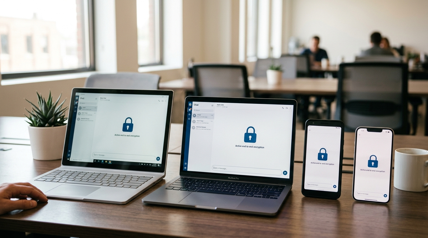 SafeW下载跨平台端到端加密聊天软件 Windows macOS Android iOS 界面展示