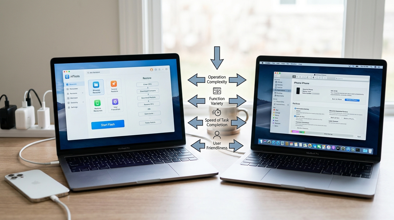 爱思助手与iTunes及Finder核心差异对比图