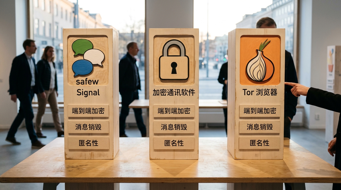 safew 与加密通讯软件 安全浏览器区别对比图