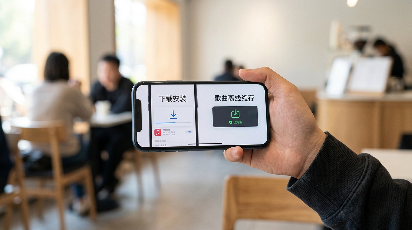 汽水音乐下载App本体与歌曲离线缓存两种含义对比