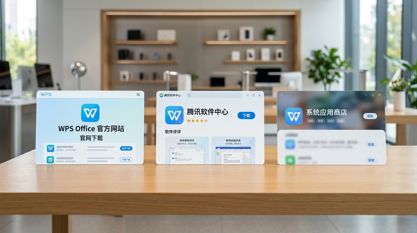 WPS下载官方渠道:官网、腾讯软件中心与应用商店对比
