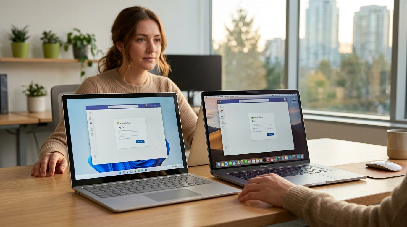Teams电脑版在Windows和macOS的桌面客户端界面
