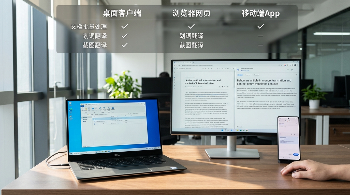 有道翻译电脑版与网页版手机App功能对比
