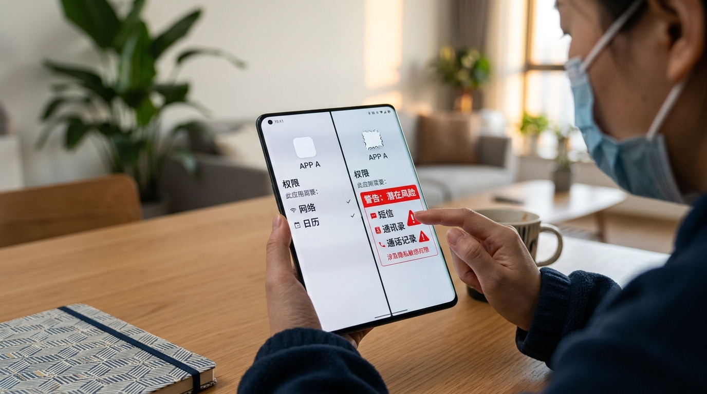 telegram下载 正版与篡改APK权限对比