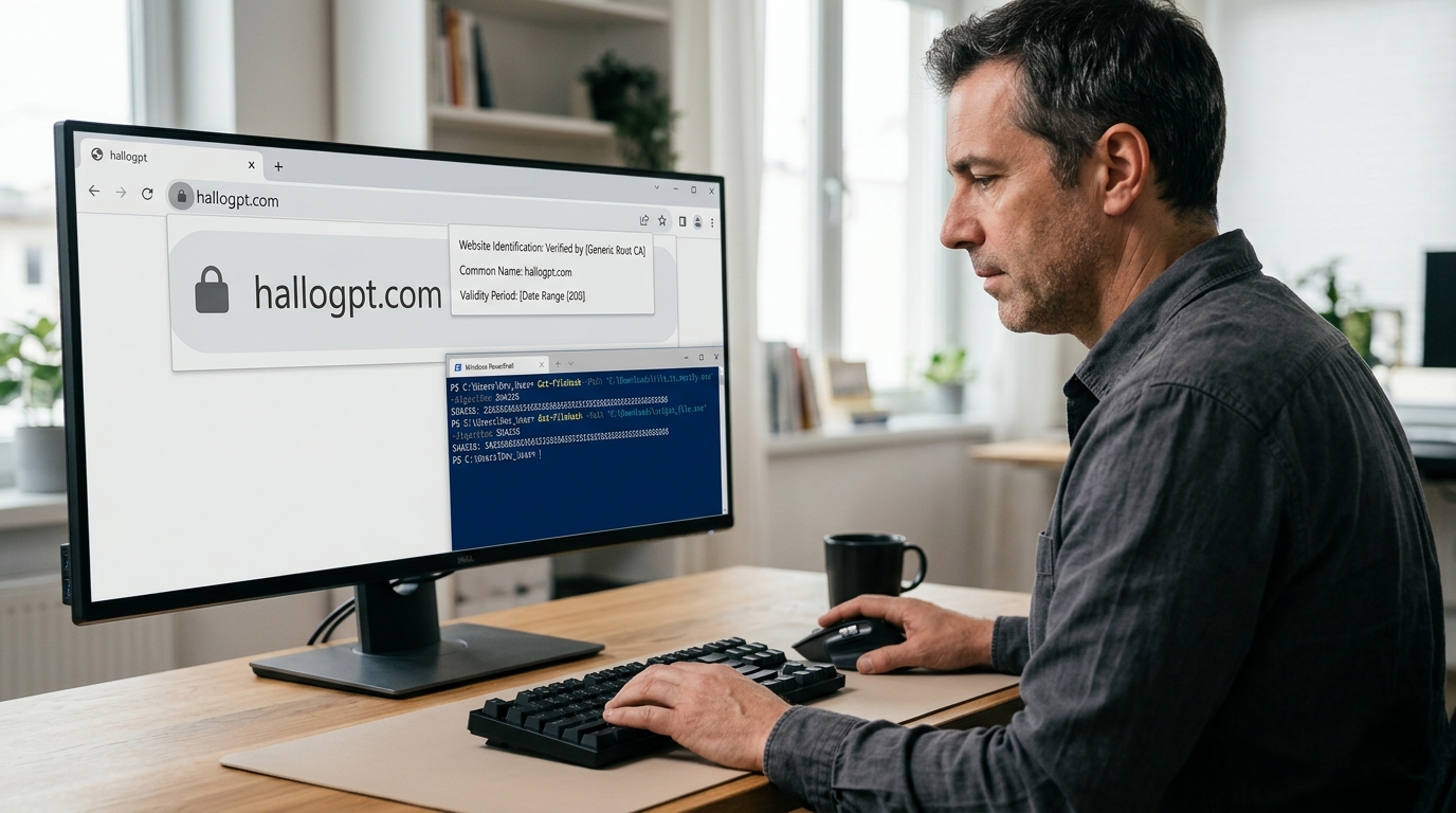 helloGPT下载官网与镜像站分辨方法示意图