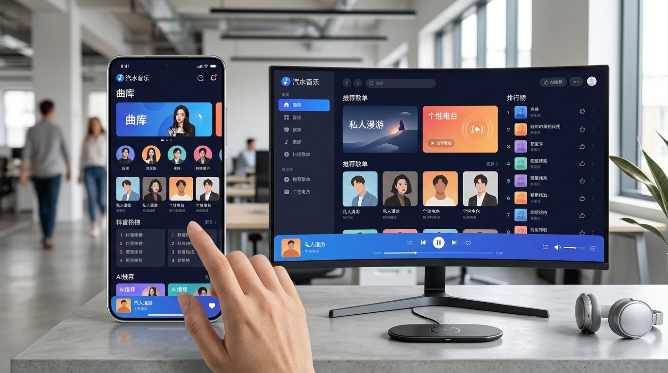 汽水音乐下载后App核心功能界面