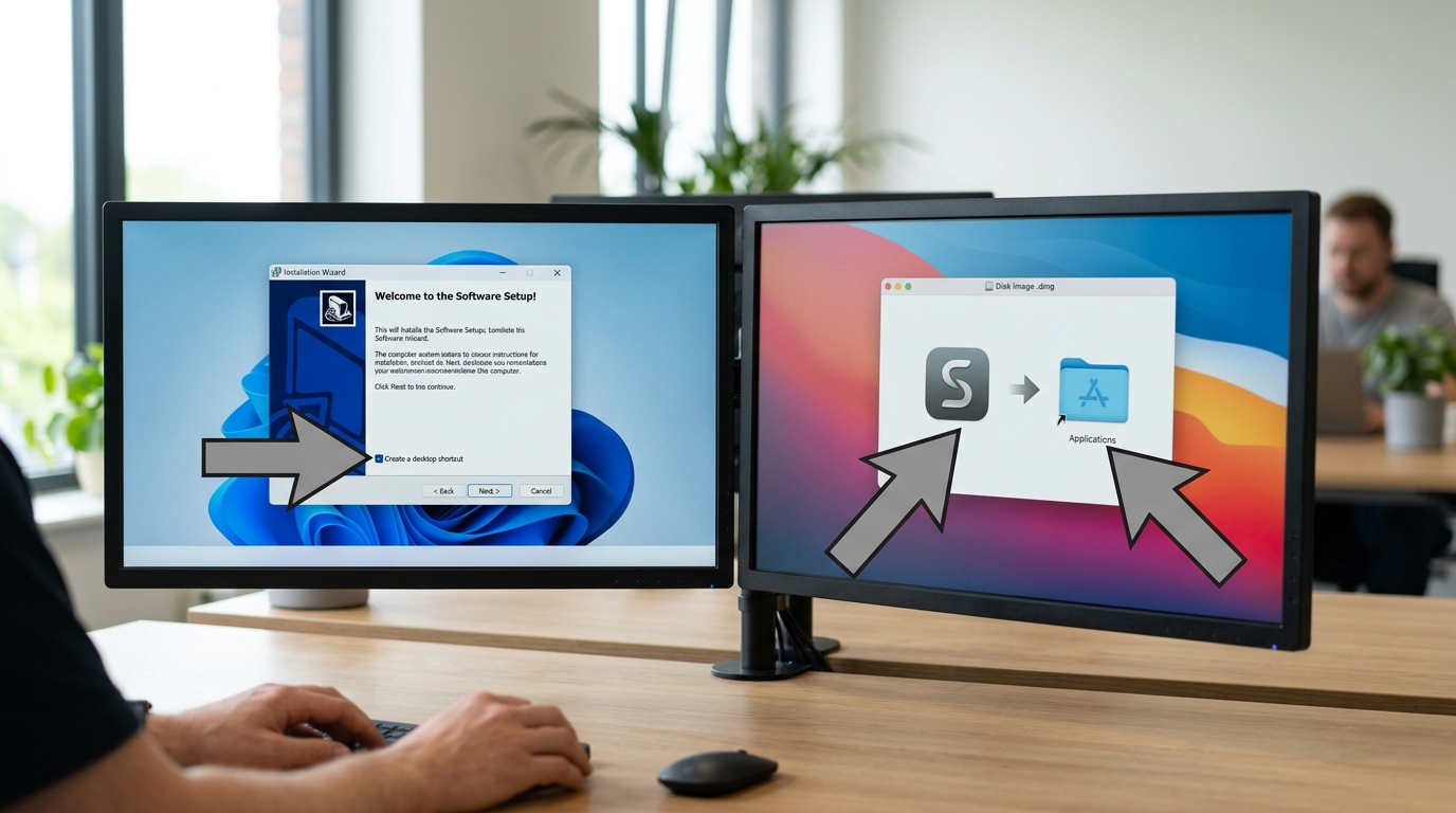 有道翻译下载后 Windows 和 Mac 版安装步骤对比