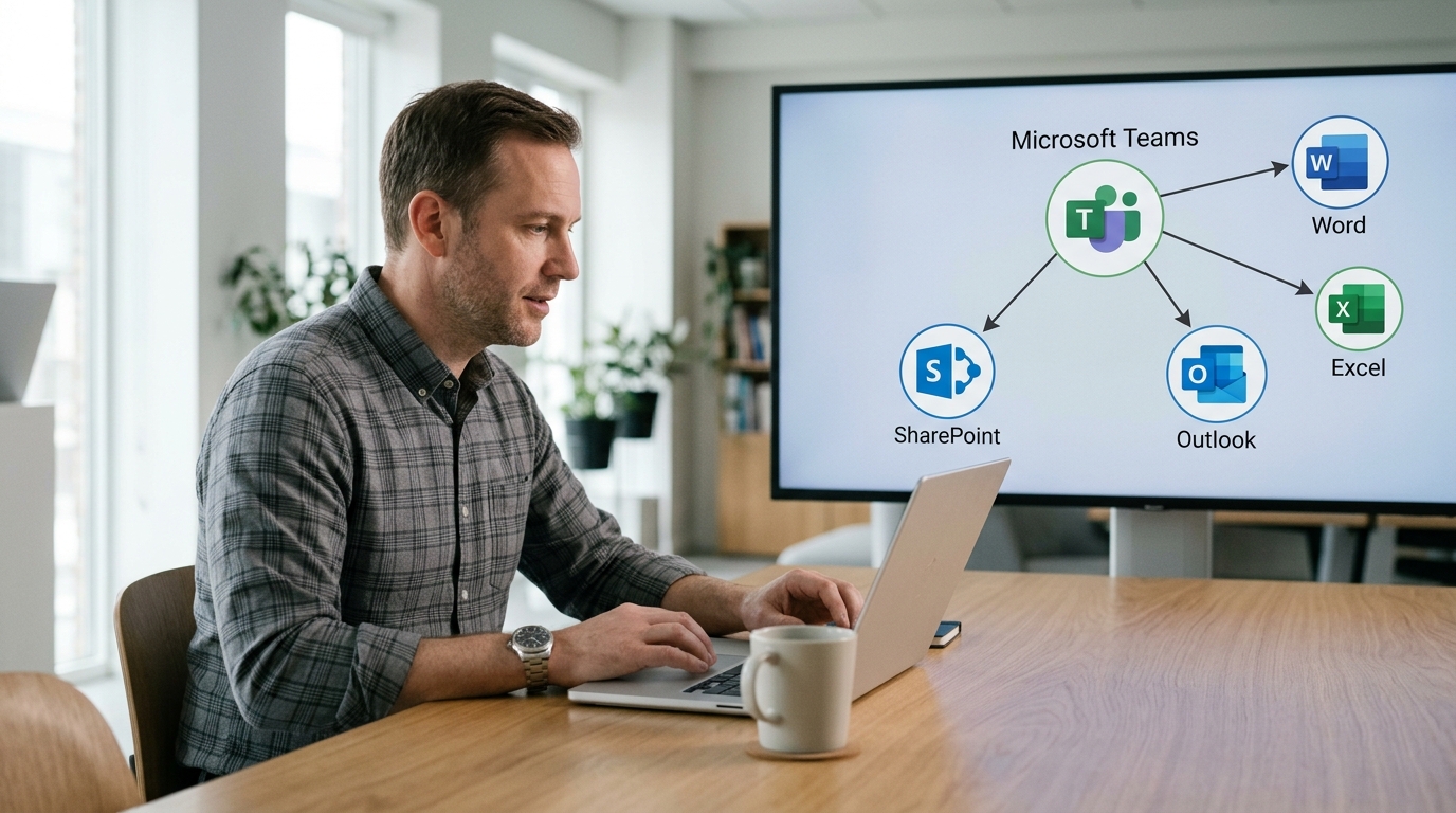 Microsoft Teams 作为 Microsoft 365 协作中枢整合 Word Excel SharePoint Outlook